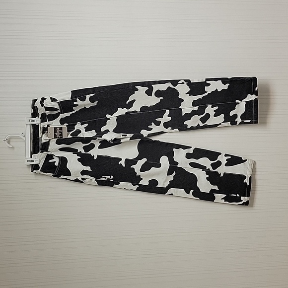 Pitaya, women's high waist cow print denim sz small, new with tags - Picture 1 of 6